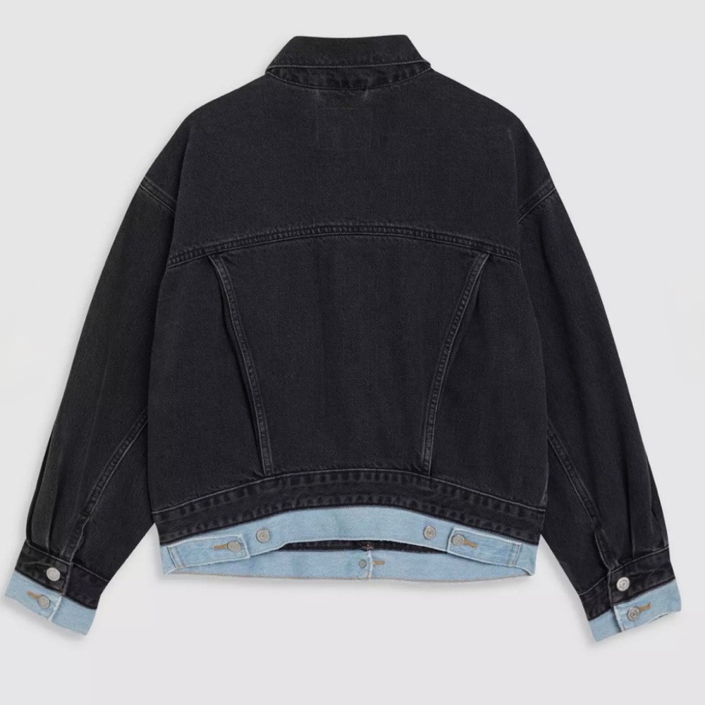 Levi's Women's 90's Trucker Black Denim Double Lined Jacket Size Medium NWT - Picture 6 of 6